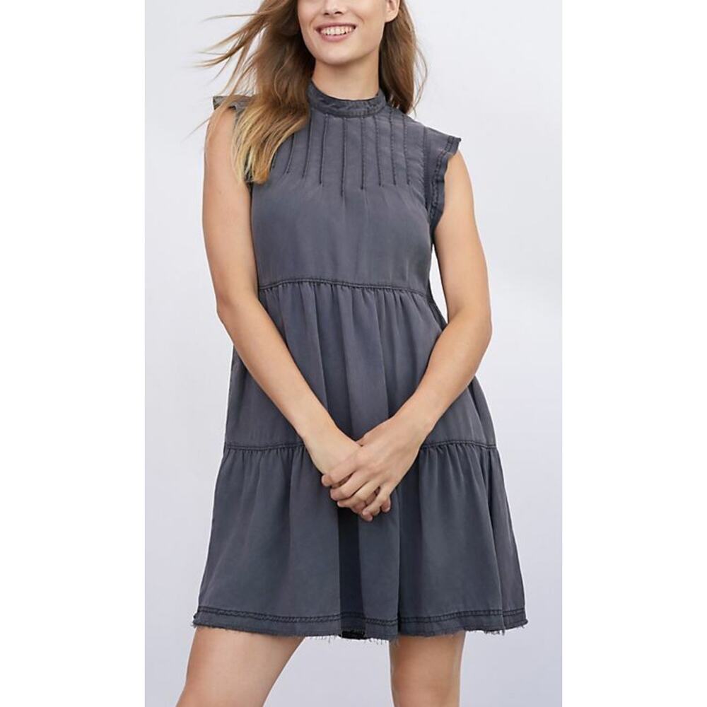 By Anthropologie Dress Women S Gray Tiered Cottage Boho Bohemian Relaxed